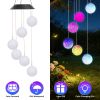 Solar Ball Wind Chime 7 Color Changing Wind Chime for Outside IPX4 Waterproof Outdoor Garden Yard Decor