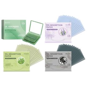 EELHOE Facial Oil Blotting Paper and Puff Set, 100 Pieces