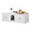 Cat Litter Box Enclosure for 2 Cats, Litter Box Furniture Hidden with Double Rooms, Wooden Cat Box Cabinet Fit Most of Litter Box