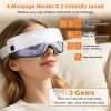 Eye Massager with Heat Air Compression & Vibration Voice Control 4 Massage Modes Wireless Music Playback Foldable Eye Massage Mask with Adjustable Int