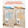Tower Fan Bladeless, 16 ft/s Velocity Quiet Floor Fan that Blows Cold & Heating Air, 80° Oscillating Fans with 8 Speeds, 9H Timer