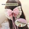 Lilac Vintage Lace Large Bowknot French Barrettes Handmade Chiffon Hair Clip with Ribbon