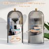 Toothbrush holder with sliding cover, suitable for bathroom counter storage, toothbrush and toothpaste holder