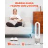 Tower Fan Bladeless, 16 ft/s Velocity Quiet Floor Fan that Blows Cold & Heating Air, 80° Oscillating Fans with 8 Speeds, 9H Timer