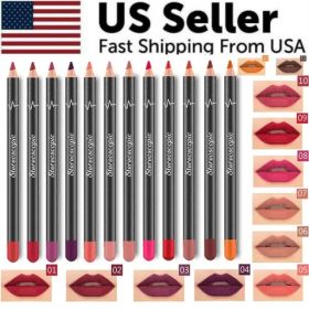 12Pcs Women Waterproof Lipstick Long Lasting Matte Lip Liner Pencil Lip Pen Set (Option: 12colors)