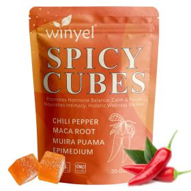 Spicy Cubes, Intimacy Gummies With Chili Pepper, Muira Puama, Maca Root, Epimedium, Helps Promote Hormone Balance, Calmness And Intimacy Wellness (Option: 1 PCS)