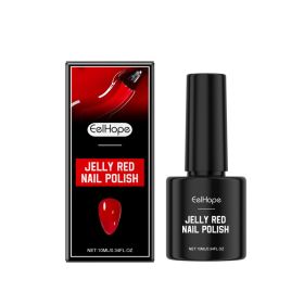 Eelhope Red Jelly Nail Polish Long Lasting Quick Drying Clear Jelly Red Nude Jelly Water-Based Nail Polish (Option: 10ml/盒-44.6g-2.99*1.46*0.984inch)