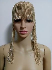 Dome Pendant Mask Head Chain Jewelry (Color: Gold)