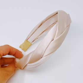 Satin Silk Braid Headband (Color: Blush)