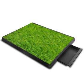 Dog Potty Training Artificial Grass Pad Pet Cat Toilet Trainer Mat Puppy Loo Tray Turf For Small Medium Dogs Indoor Outdoor Use (Color: Green, size: One Size)