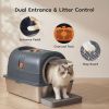 Double-entry convertible lid cat litter box