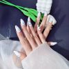 2026 Gothic Charm Press-on Nails, Valentine's Day Short Almond-shaped Press-on False Nail Set. Handmade false nail pieces